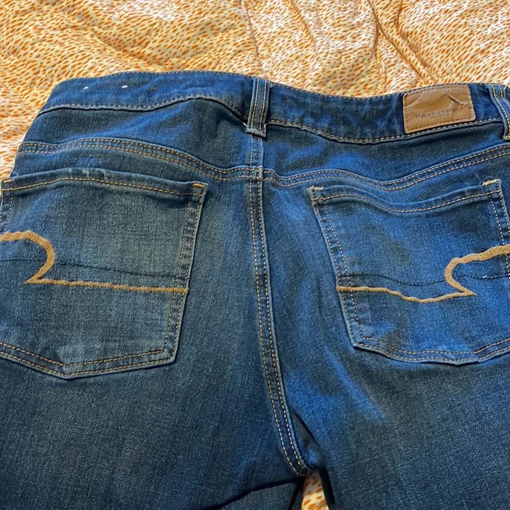 American Eagle skinny jeans size 10 short, dark wash, no rips or tears.